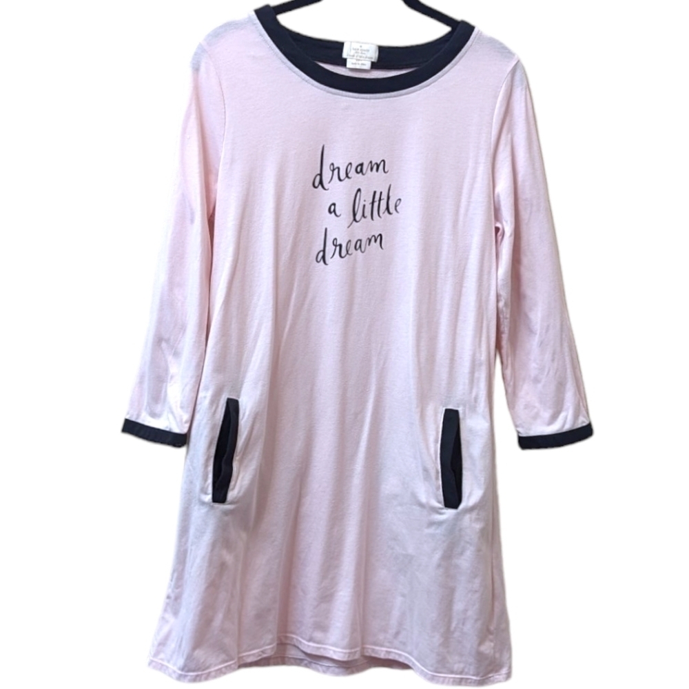 Kate Spade "Dream A Little Dream" Pink Nightshirt with Pockets (M)